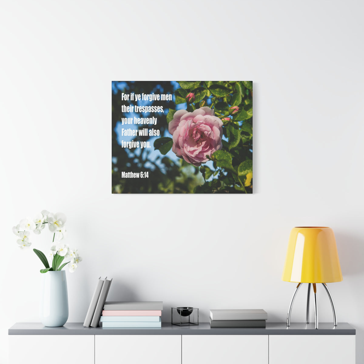Scripture Canvas Heavenly Father Forgive You Matthew 6:14 Christian Wall Art Bible Verse Print Ready to Hang