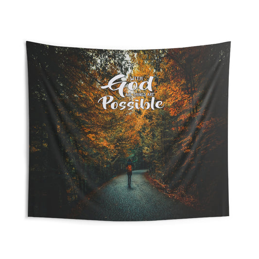 With God All Things Are Possible Wall Hanging Tapestry