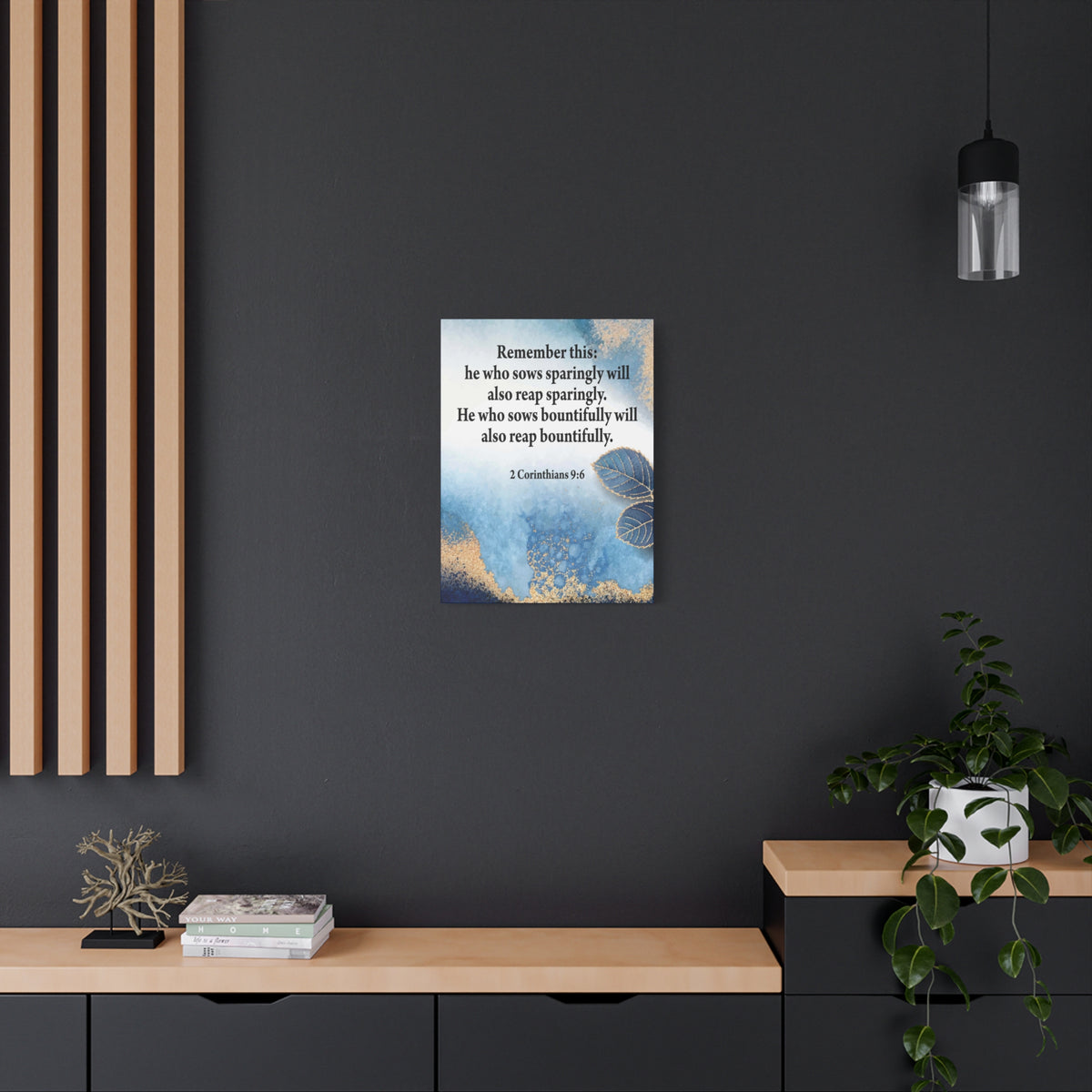 Scripture Canvas Reap What You Sow 2 Corinthians 9:6 Christian Wall Art Bible Verse Print Ready to Hang