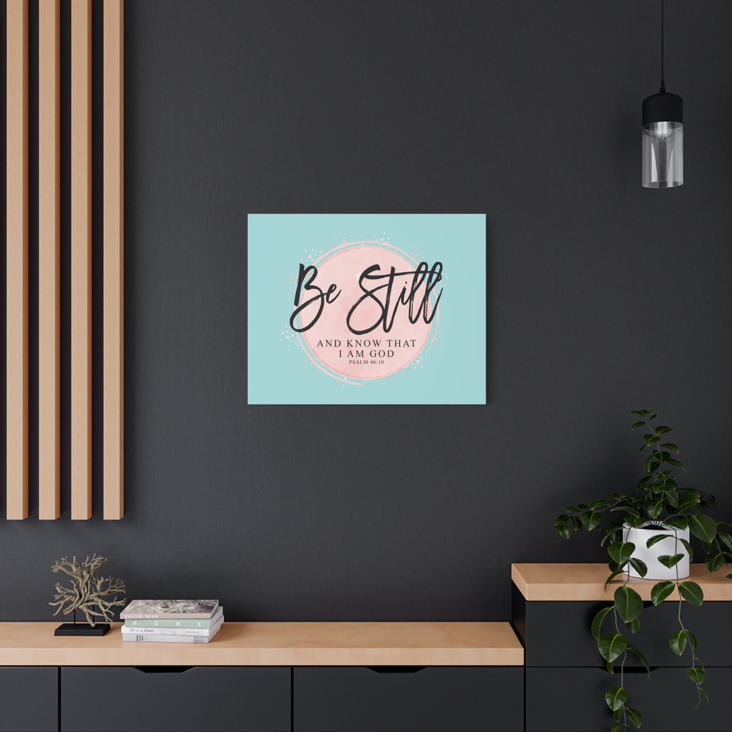 Scripture Walls Be Still Psalm 46:10 Pink Circle Bible Verse Canvas Christian Wall Art Ready to Hang