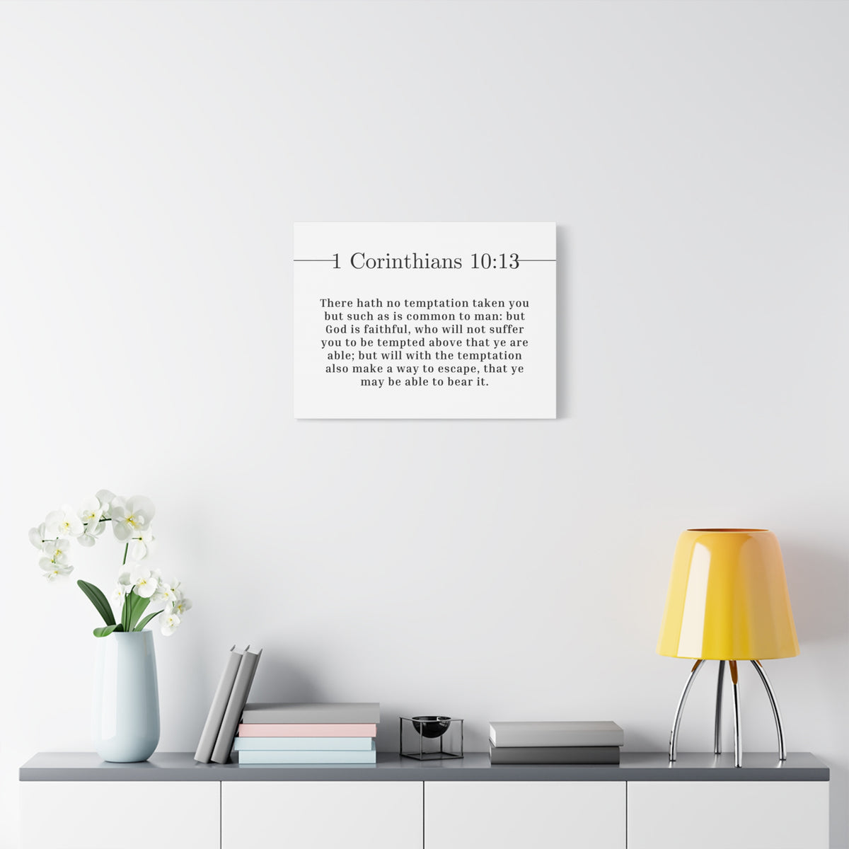 Scripture Canvas God Is Faithful 1 Corinthians 10:13 Christian Wall Art Bible Verse Print Ready to Hang
