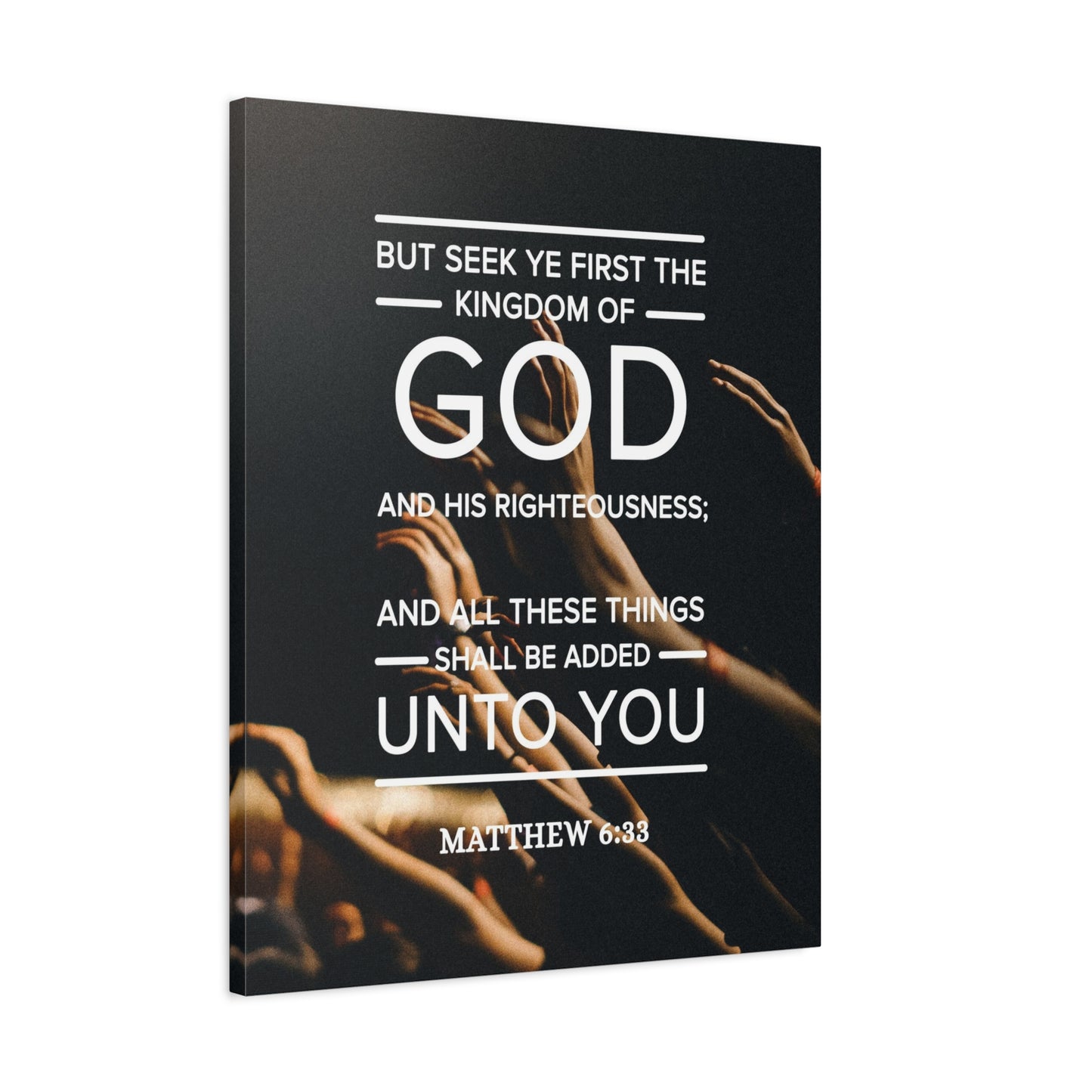 Scripture Canvas Kingdom of God Matthew 6:33 Christian Wall Art Bible Verse Print Ready to Hang