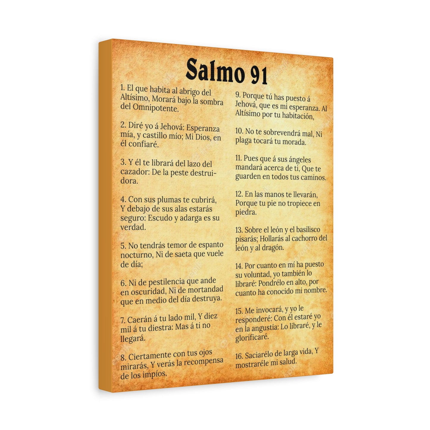 Scripture Walls Salmo 91 Chapter Gold Christian Wall Art Print Ready to Hang Unframed