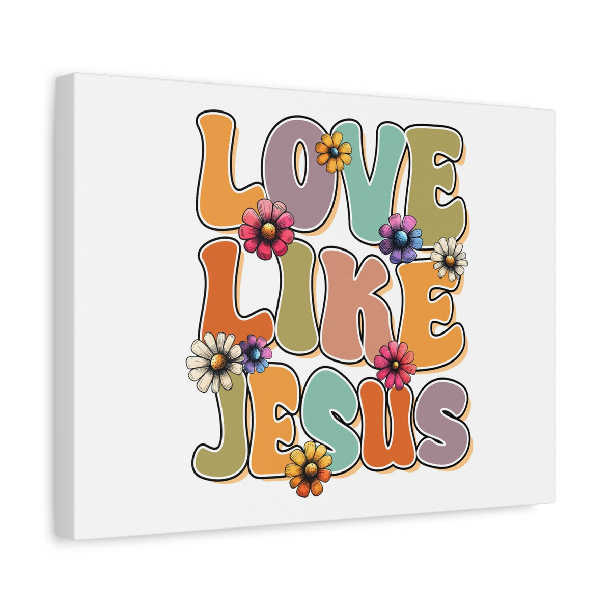 Scripture Walls Love Like Jesus Retro Bible Verse Canvas Christian Wall Art Ready to Hang Unframed