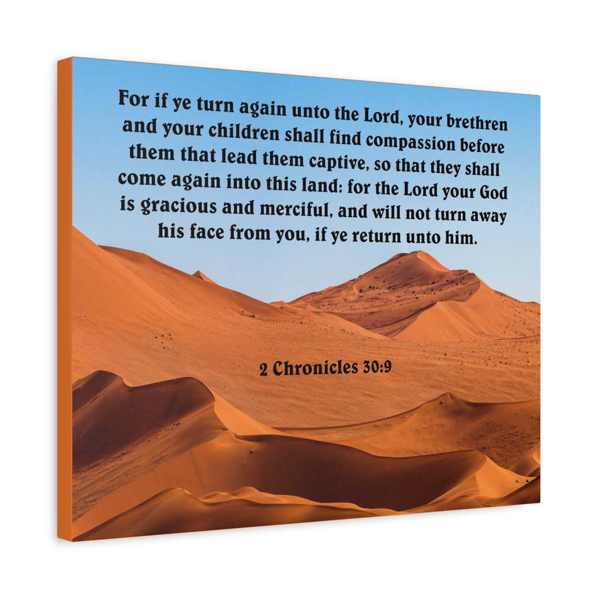 Scripture Canvas God is Gracious and Merciful 2 Chronicles 30:9 Christian Wall Art Bible Verse Print Ready to Hang