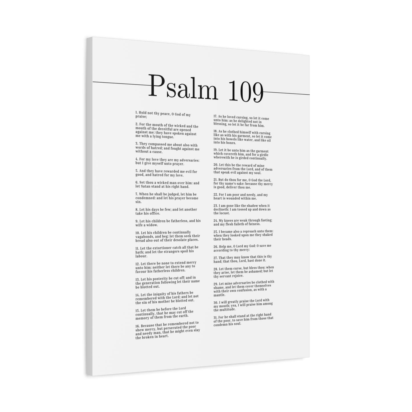Scripture Canvas O God Of My Praise Psalm 109 Christian Wall Art Bible Verse Print Ready to Hang