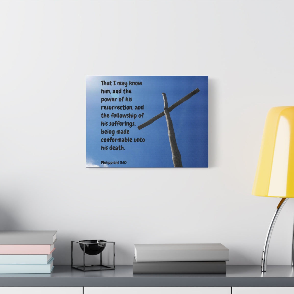 Scripture Canvas Resurrection Philippians 3:10 Christian Wall Art Bible Verse Print Ready to Hang