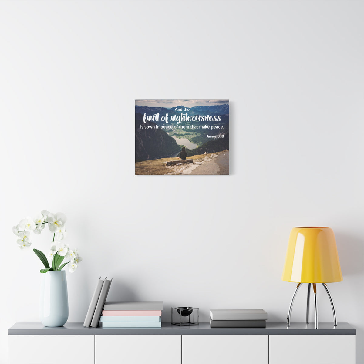 Scripture Canvas Fruit of Righteousness James 3:18 Christian Wall Art Bible Verse Print Ready to Hang