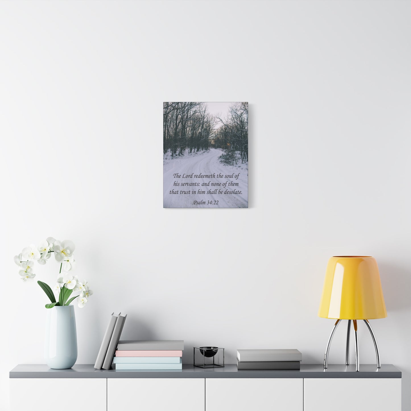 Bible Verse Canvas The Lord Redeemeth The Soul Psalm 34:22 Christian Home Décor Wall Art Scripture Ready to Hang Faith Print