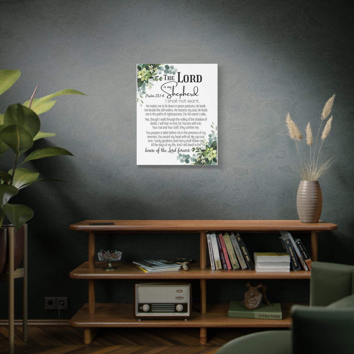 Scripture Walls Psalm 23:1-6 I Shall Not Want Bible Verse Canvas Christian Wall Art Ready to Hang Unframed