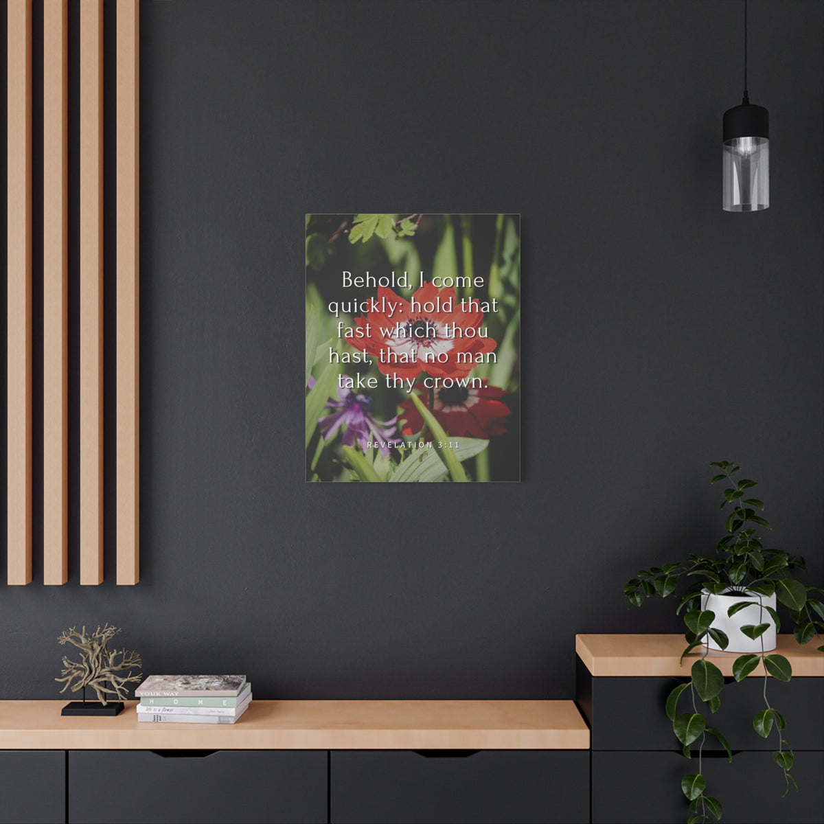 Scripture Canvas I Come Revelation 3:11 Christian Wall Art Bible Verse Print Ready to Hang
