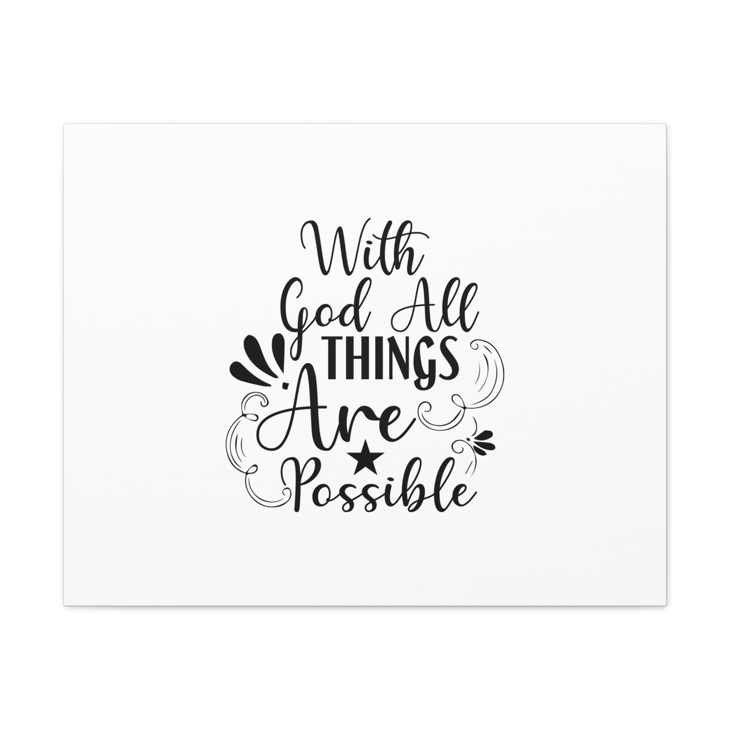 With God All Things Are Possible Matthew 19:26 Christian Wall Art Bible Verse Print Ready to Hang