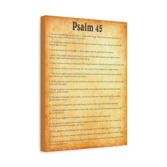 Scripture Walls Psalm 45 Gold Bible Chapter Canvas Christian Wall Art Ready to Hang