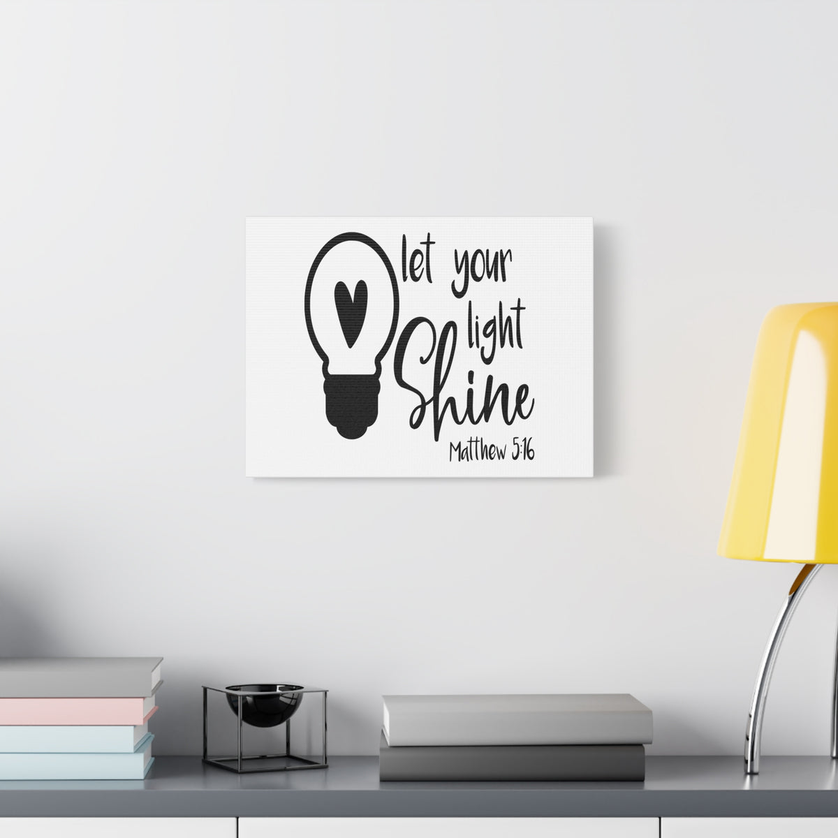 Scripture Canvas Your Light Shine Matthew 5:16 Christian Wall Art Bible Verse Print Ready to Hang
