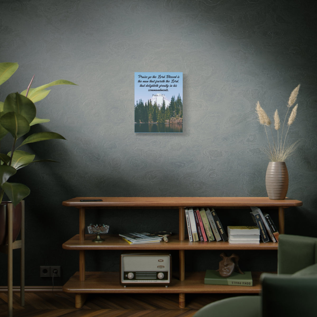 Scripture Canvas Praise Ye The Lord Psalm 112:1 Christian Wall Art Bible Verse Print Ready to Hang
