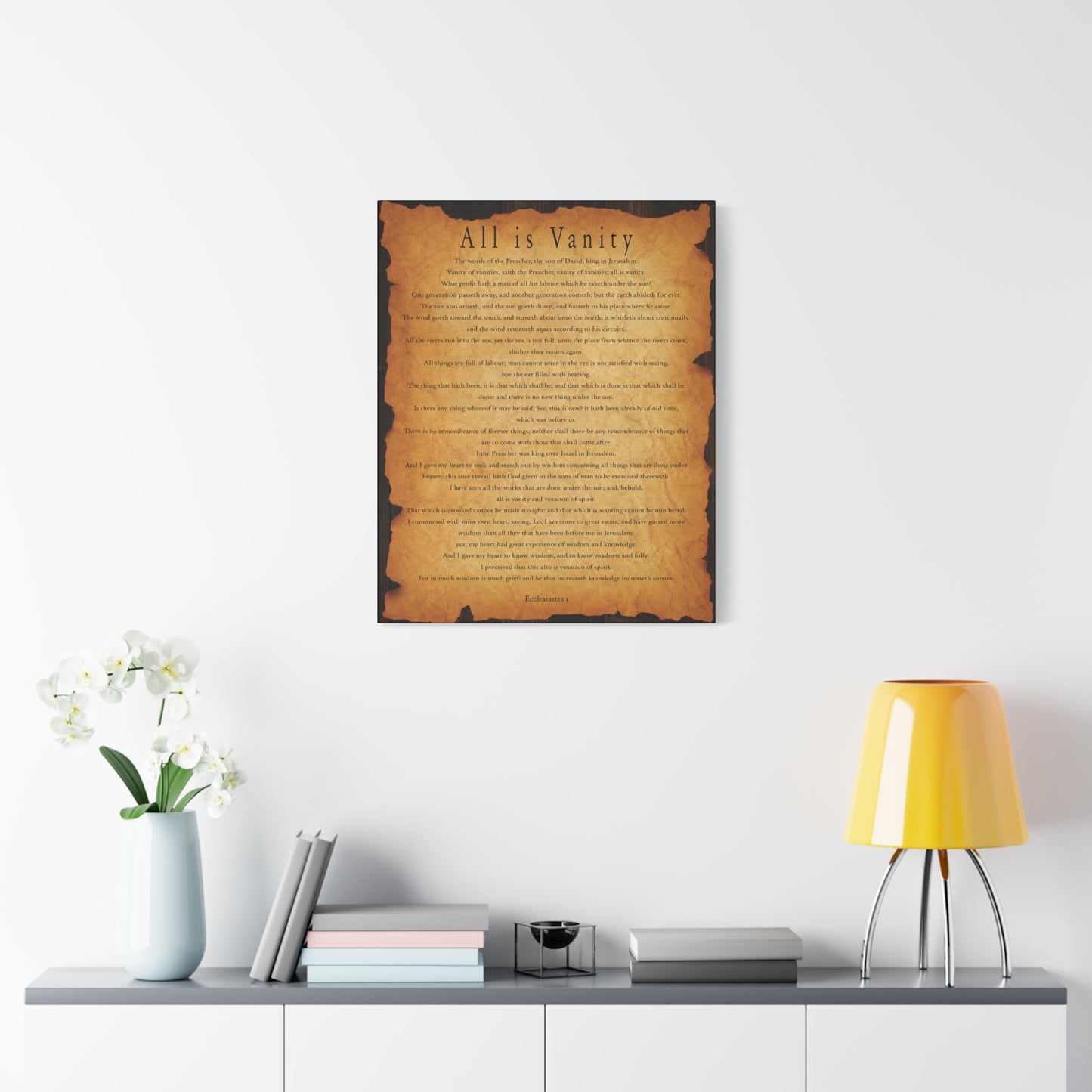 Scripture Walls All is Vanity Ecclesiastes 1 Bible Verse Canvas Christian Wall Art Ready to Hang