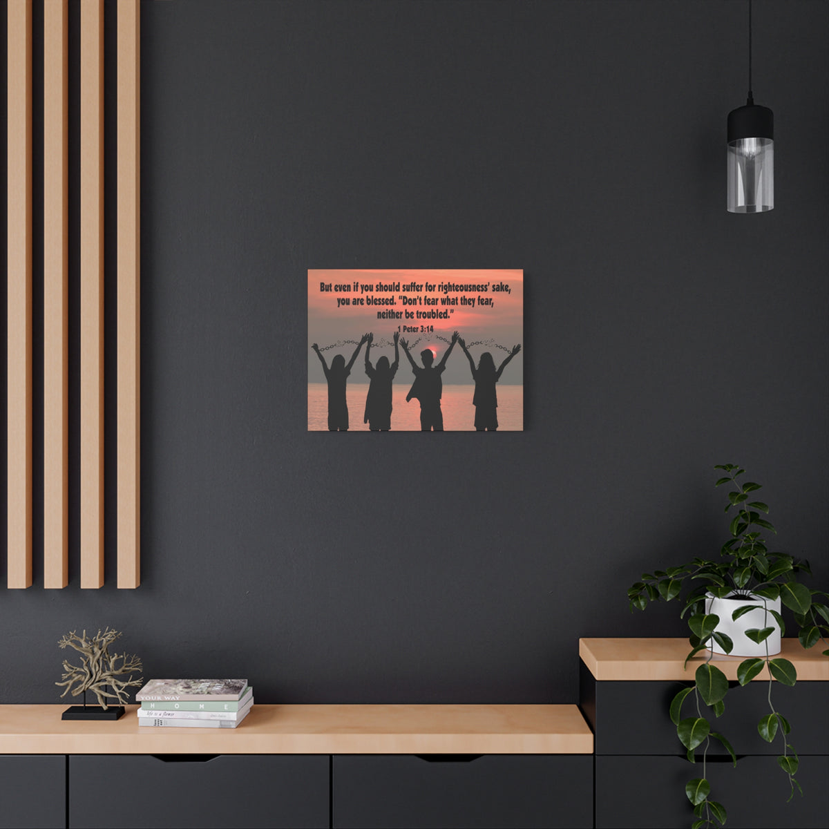 Scripture Canvas Don't Fear What They Fear 1 Peter 3:14 Christian Wall Art Bible Verse Print Ready to Hang