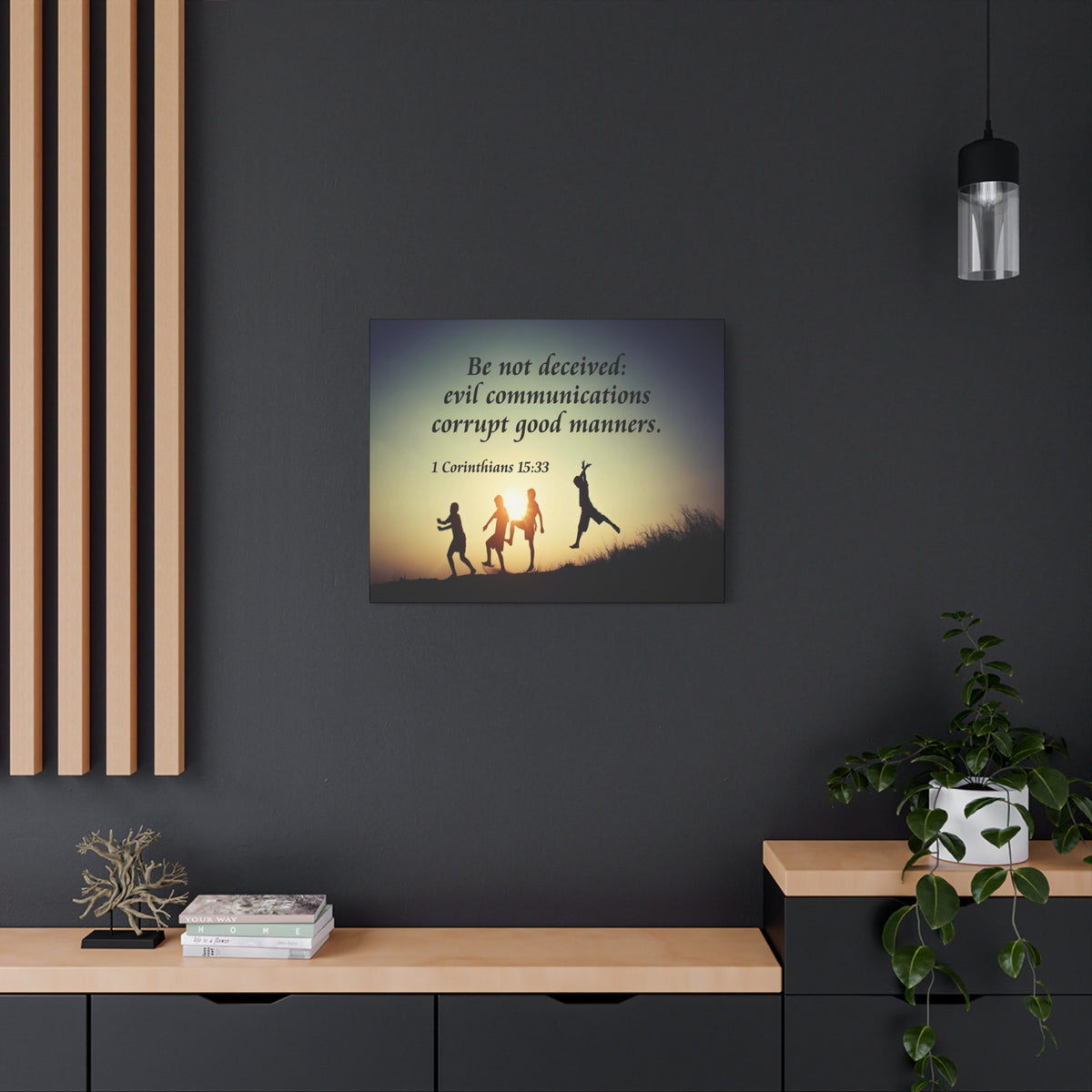Scripture Canvas Don’t Be Deceived 1 Corinthians 15:33 Christian Wall Art Bible Verse Print Ready to Hang