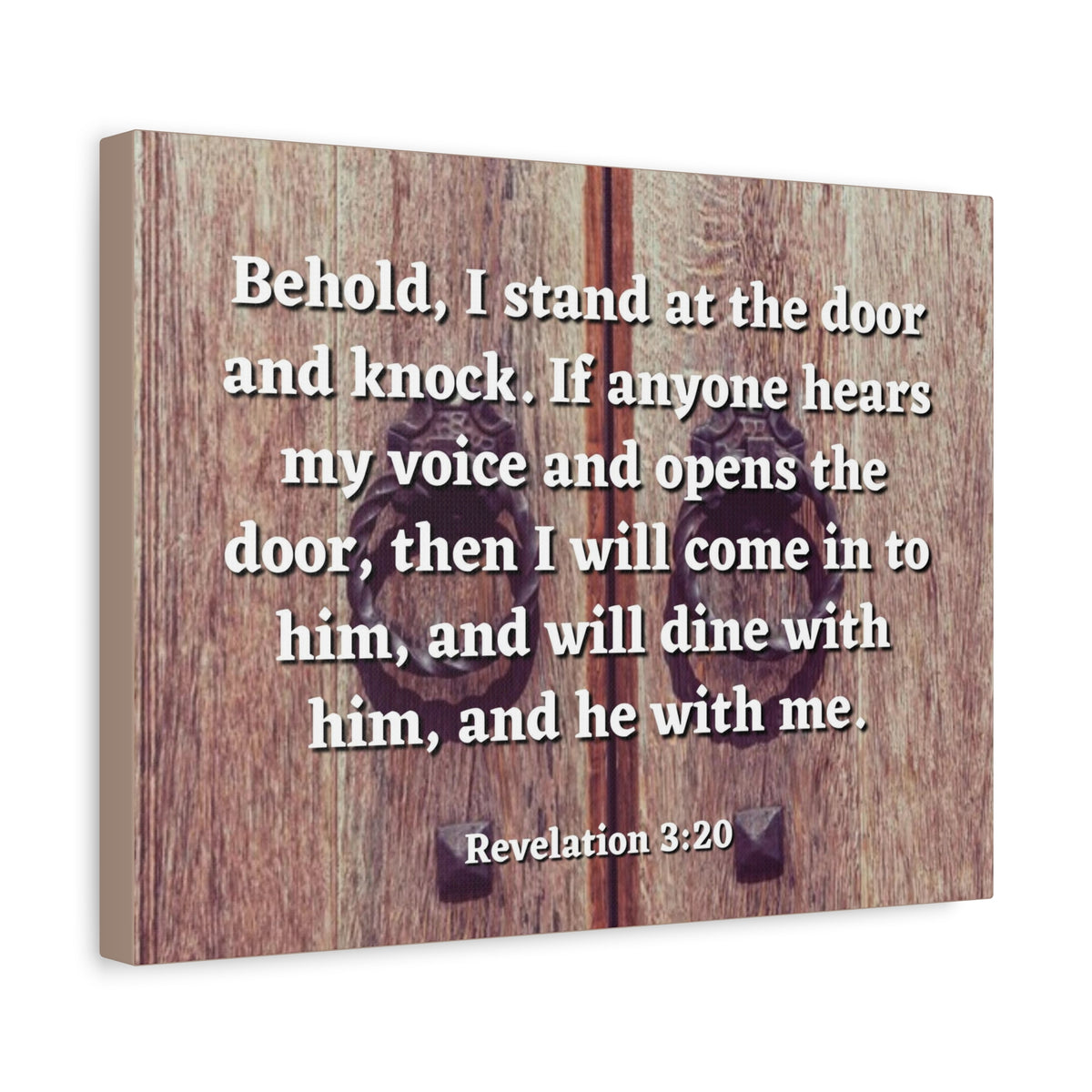 Scripture Canvas My Voice Revelation 3:20 Christian Wall Art Bible Verse Print Ready to Hang