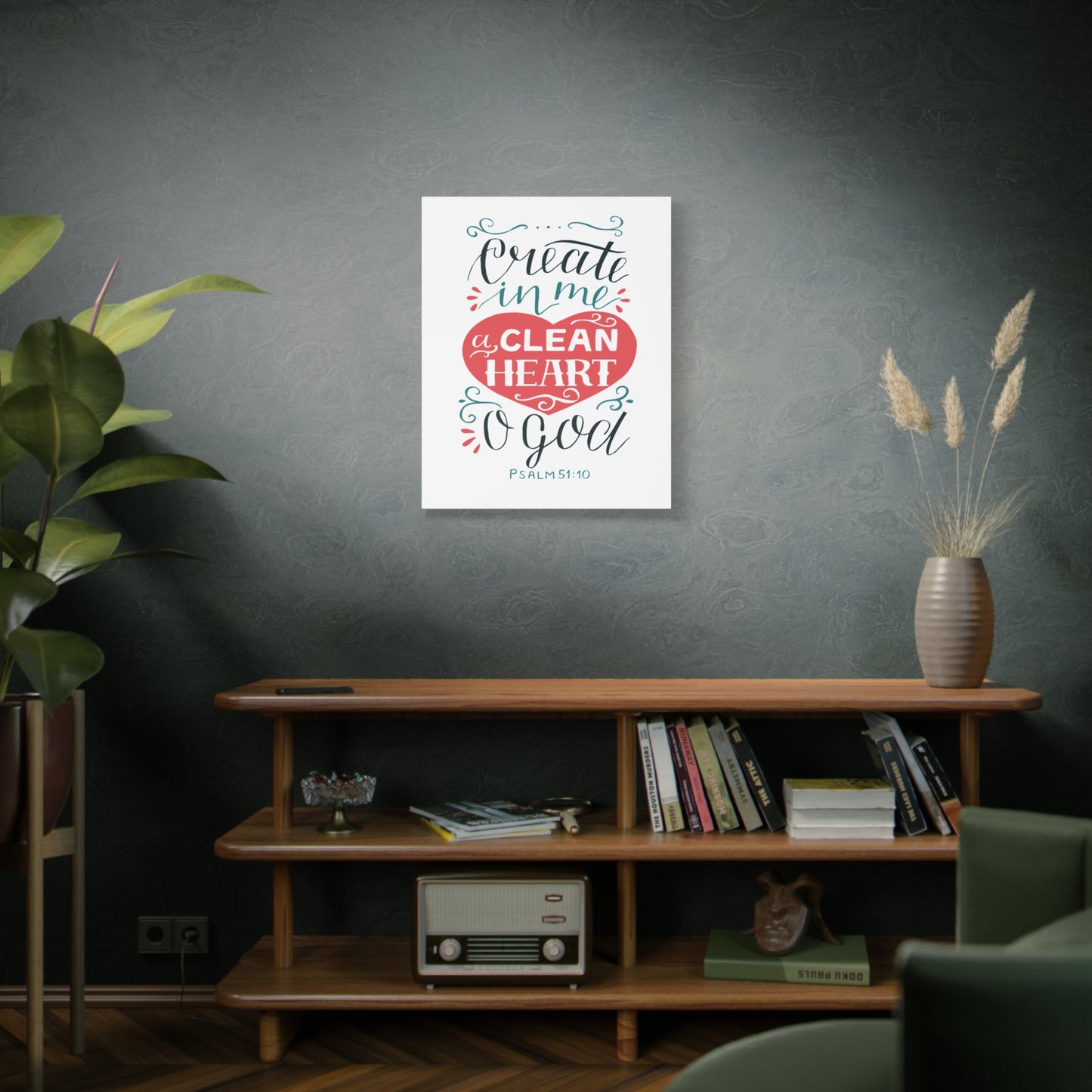 Scripture Walls Clean Heart O God Psalm 51:10 Bible Verse Canvas Christian Wall Art Ready to Hang