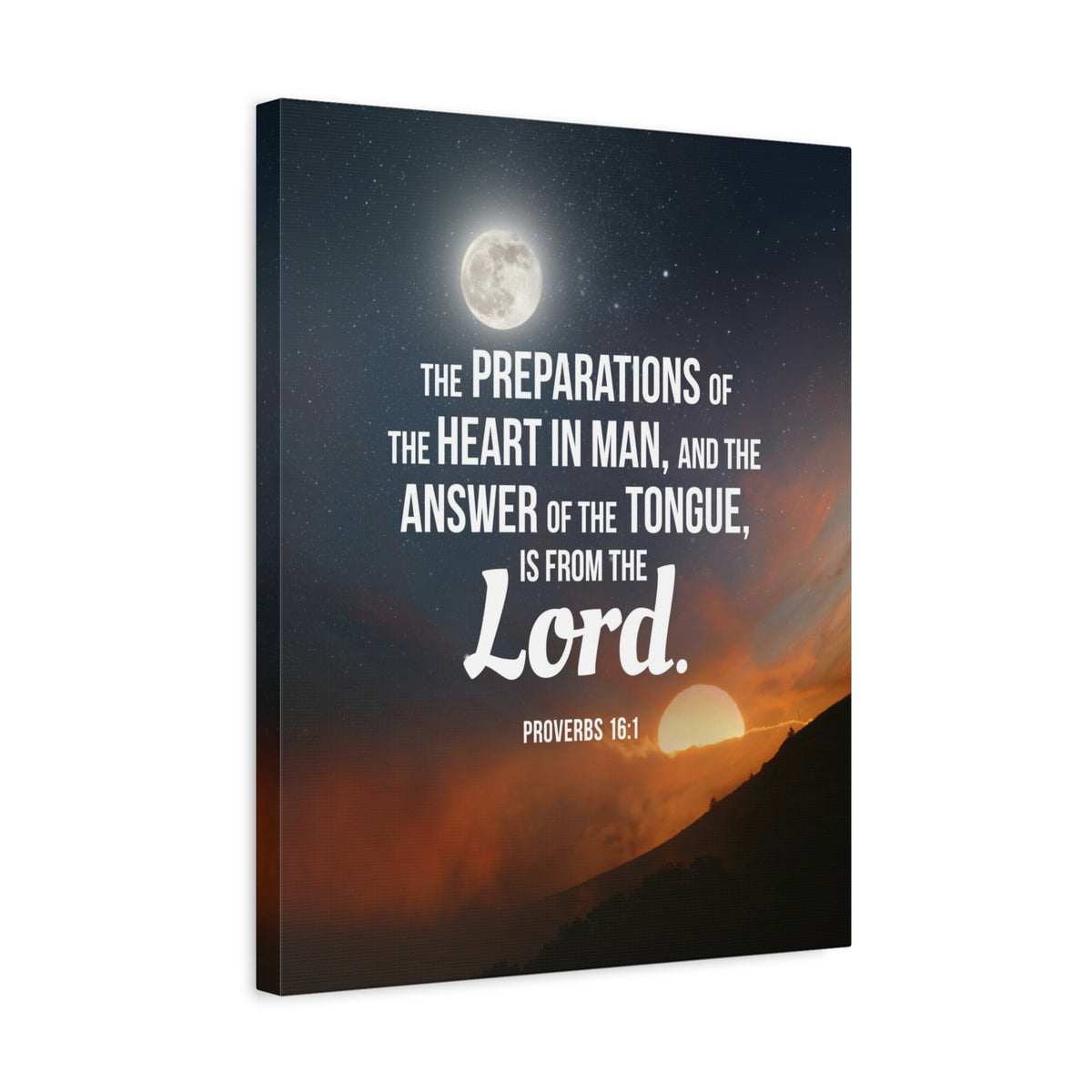Scripture Canvas Preparations Proverbs 16:1 Christian Wall Art Bible Verse Print Ready to Hang