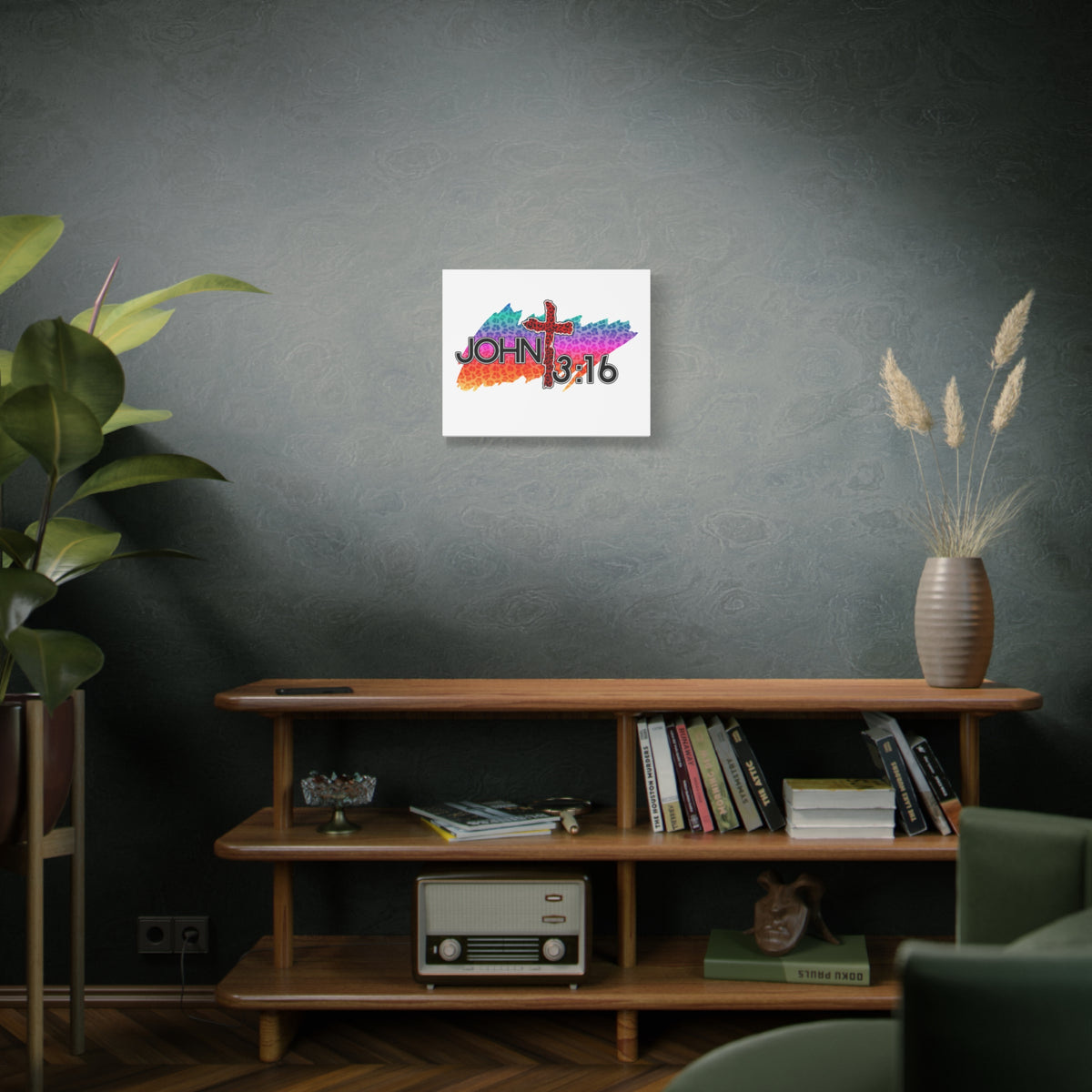 Scripture Canvas Cross Jaguar John 3:16 Christian Wall Art Bible Verse Print Ready to Hang