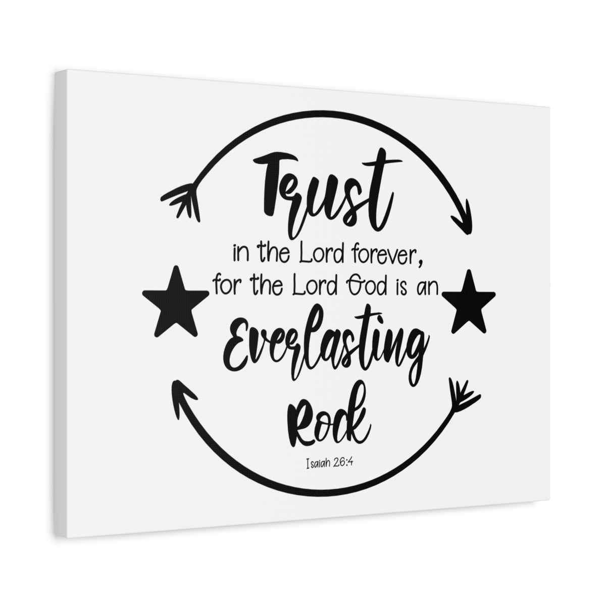 Scripture Canvas Everlasting Rock Isaiah 26:4 Christian Wall Art Bible Verse Print Ready to Hang
