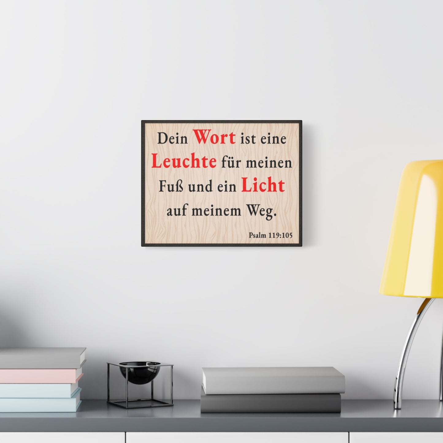 Scripture Walls Psalm 119:105 Word is Light German Bible Verse Canvas Christian Wall Art Ready to Hang Unframed