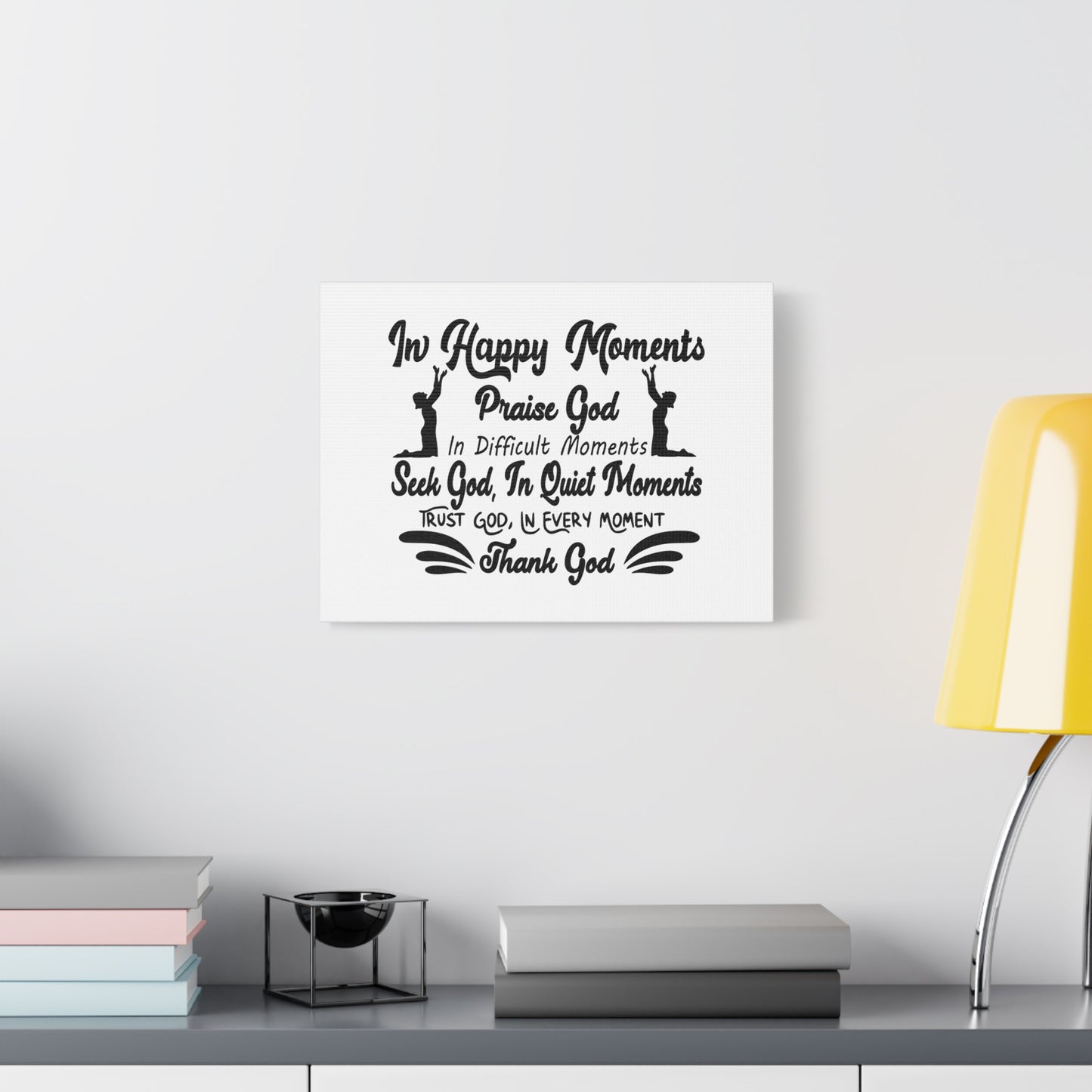 Scripture Canvas In Happy Moments Praise God Psalm 150:6 Christian Wall Art Bible Verse Print Ready to Hang