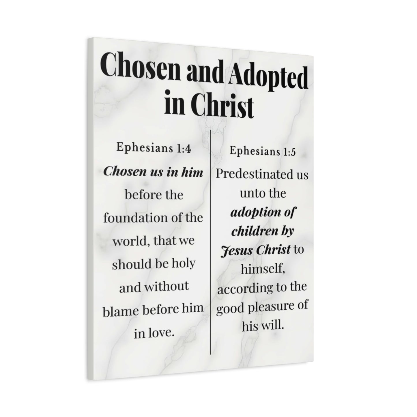 Scripture Walls Chosen and Adopted in Christ Ephesians 1:4-5 Bible Verse Canvas Christian Wall Art Ready to Hang Unframed
