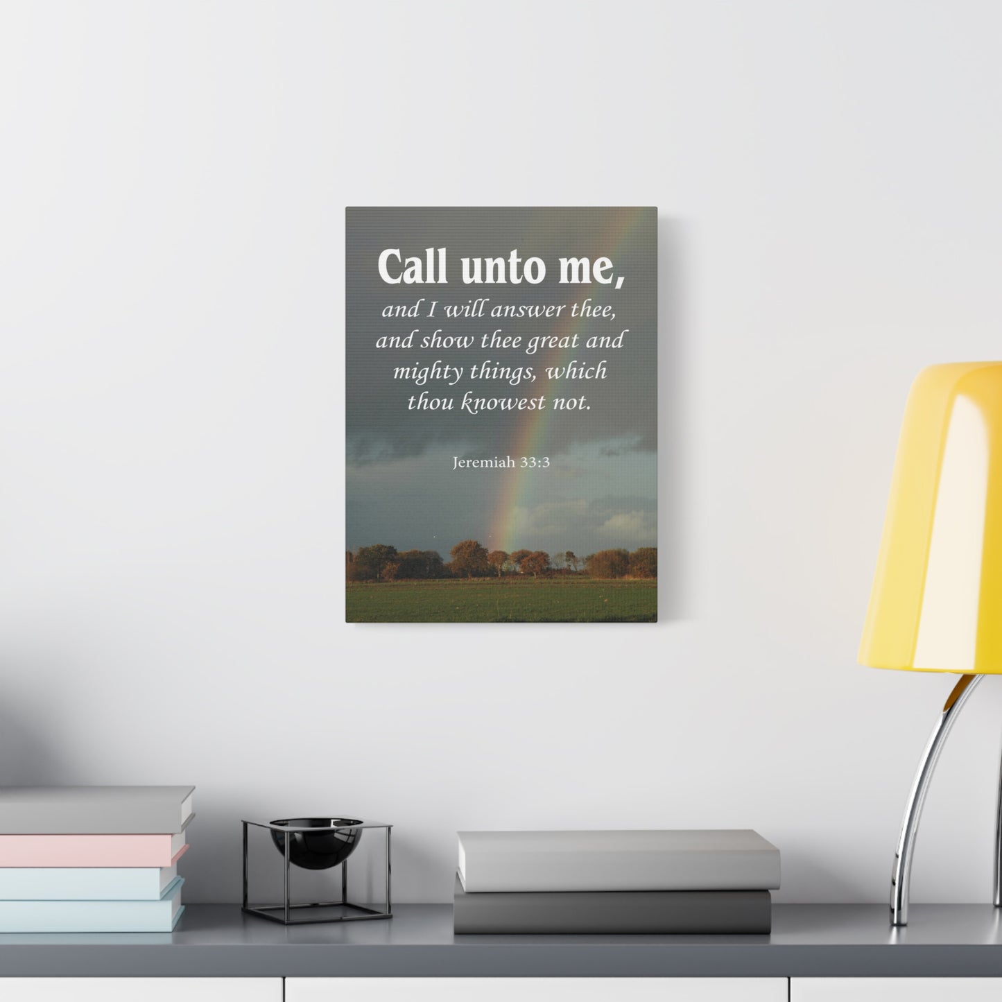 Scripture Canvas Call Unto Me Jeremiah 33:3 Christian Wall Art Bible Verse Print Ready to Hang