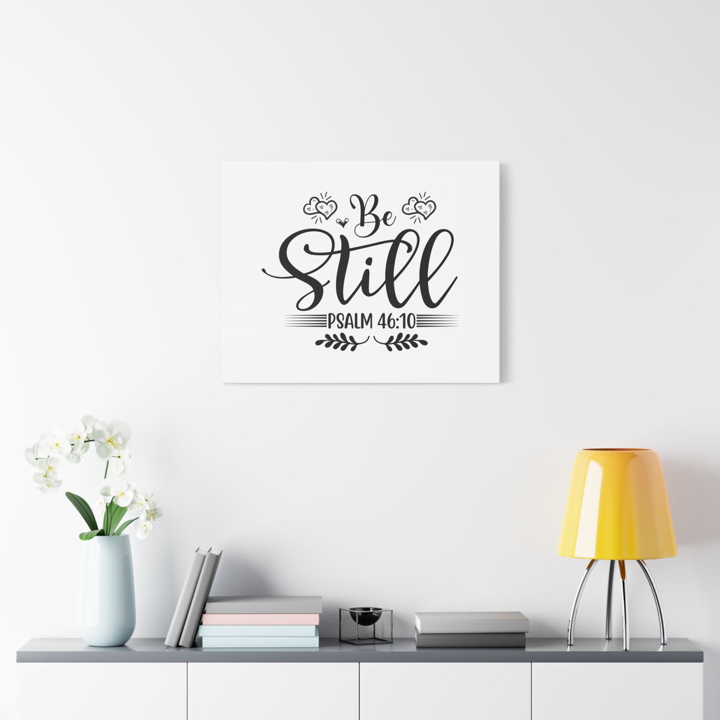 Scripture Canvas Be Still Psalm 46:10 Christian Wall Art Bible Verse Print Ready to Hang