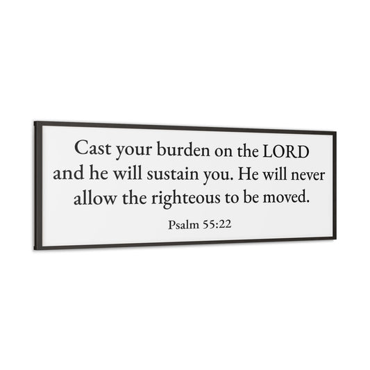 Scripture Walls Cast your Burdens Psalm‬ ‭55:22‬ White Bible Verse Canvas Christian Wall Art Ready to Hang Unframed-Express Your Love Gifts