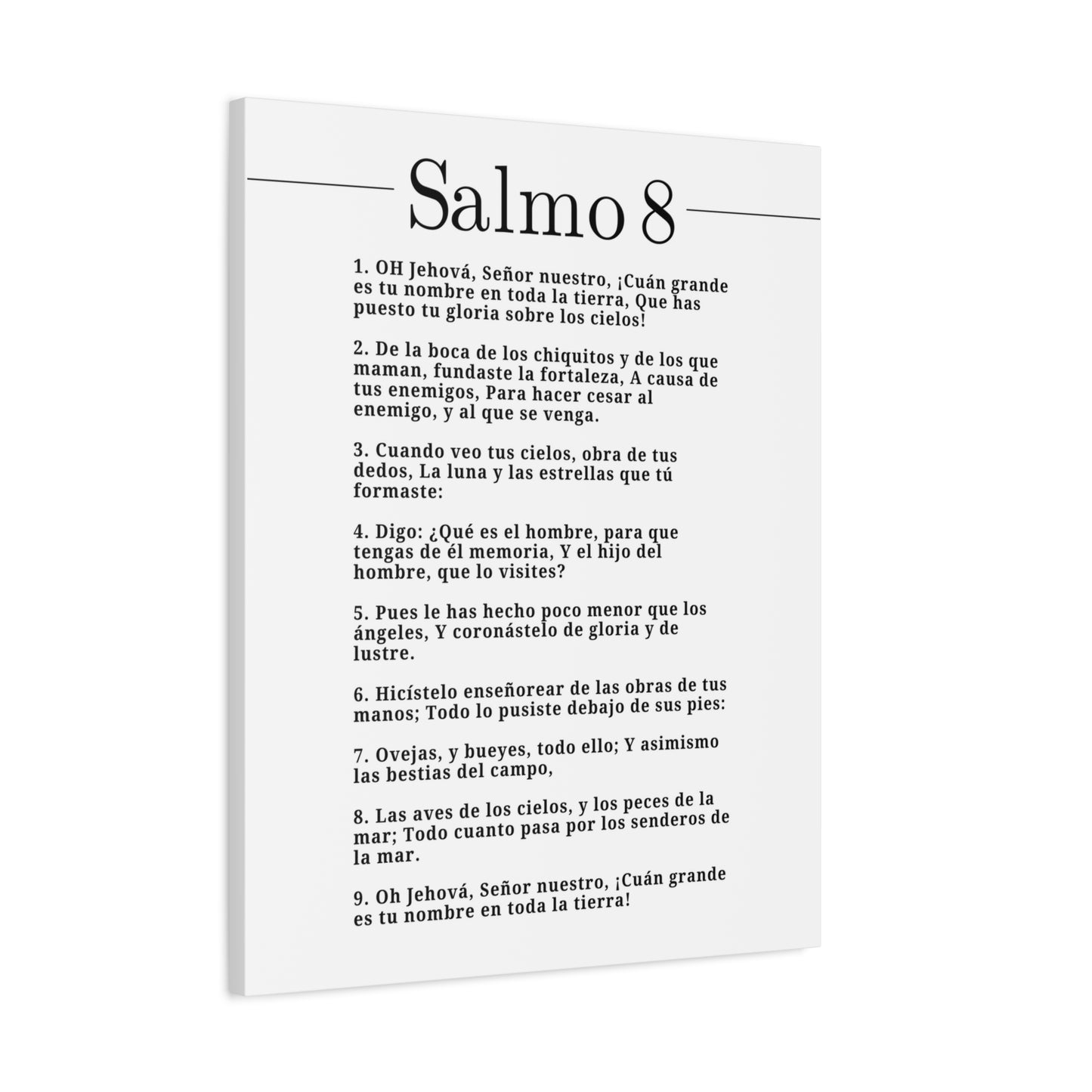 Salmo 8 Impresión De Arte Cristiano en la Pared Lista Para Colgar