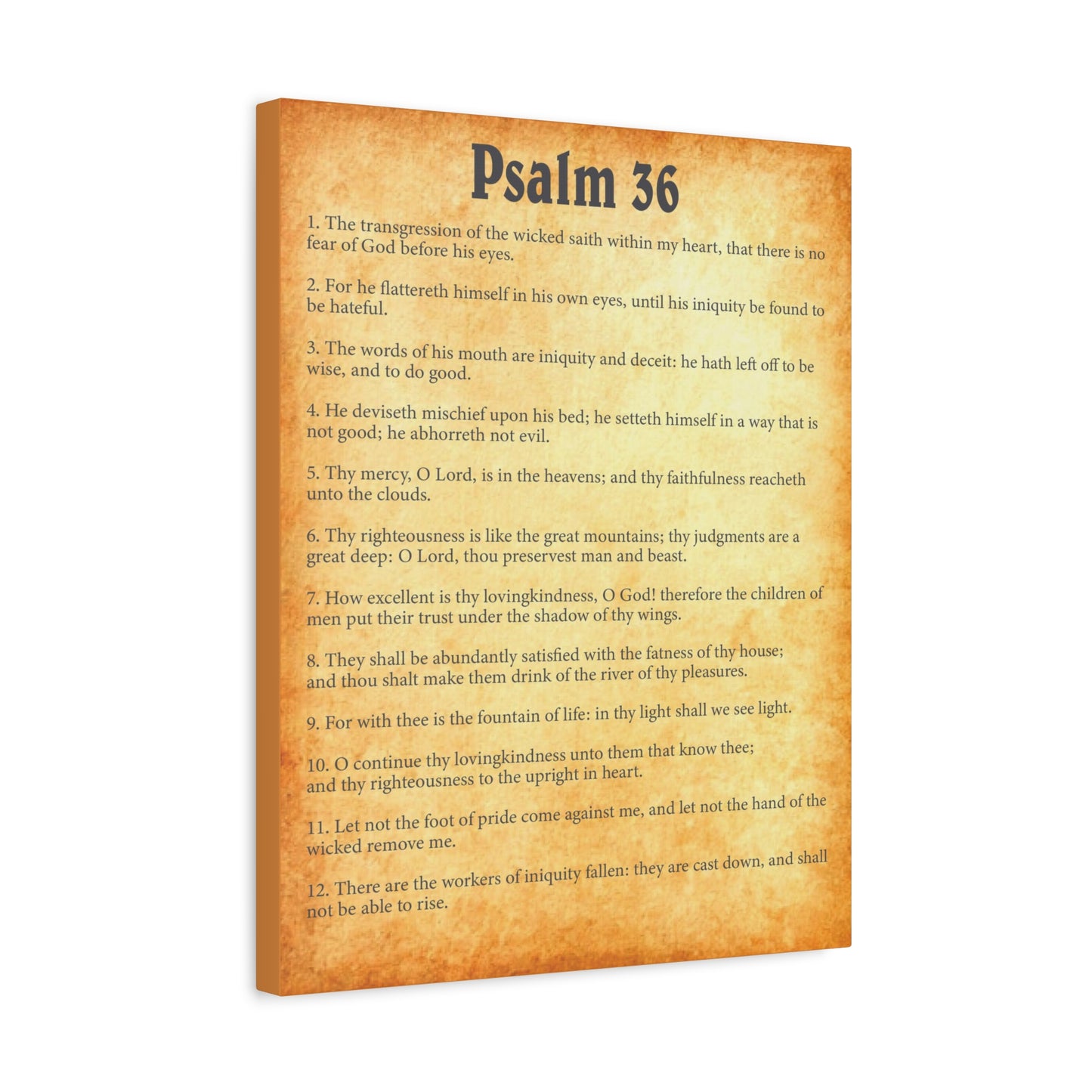 Scripture Walls Psalm 36 Gold Bible Chapter Canvas Christian Wall Art Ready to Hang