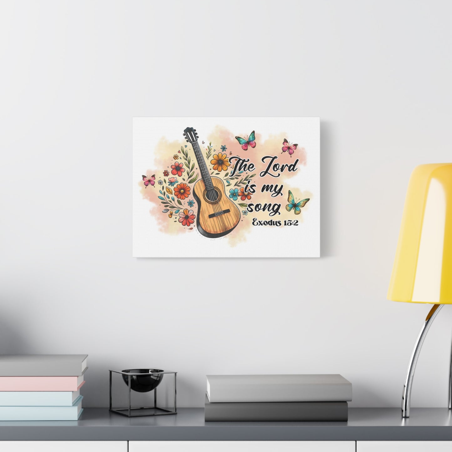 Scripture Walls Exodus 15:2 The Lord is My Song Bible Verse Canvas Christian Wall Art Ready to Hang Unframed