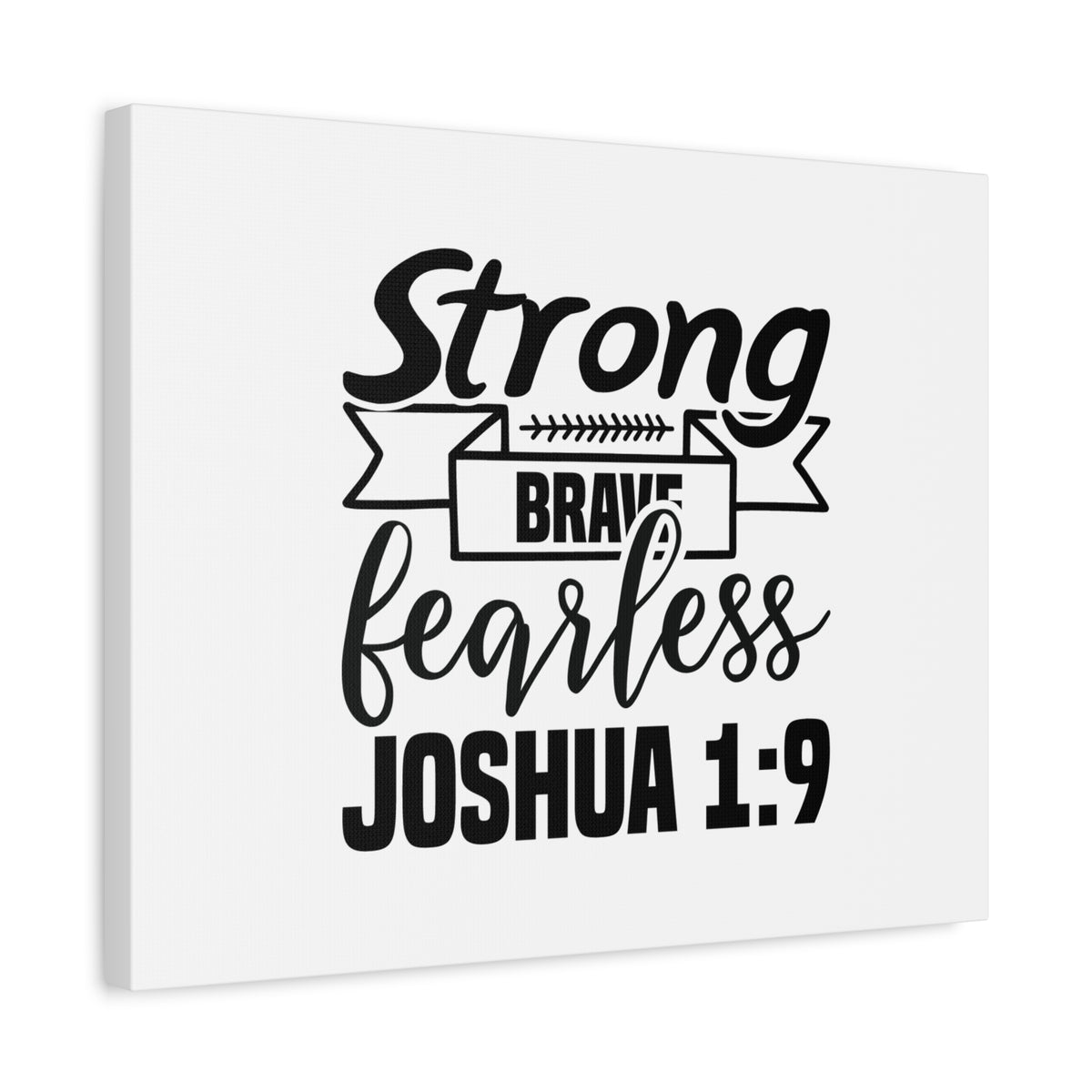 Scripture Canvas Fearless Joshua 1:9 Christian Wall Art Bible Verse Print Ready to Hang