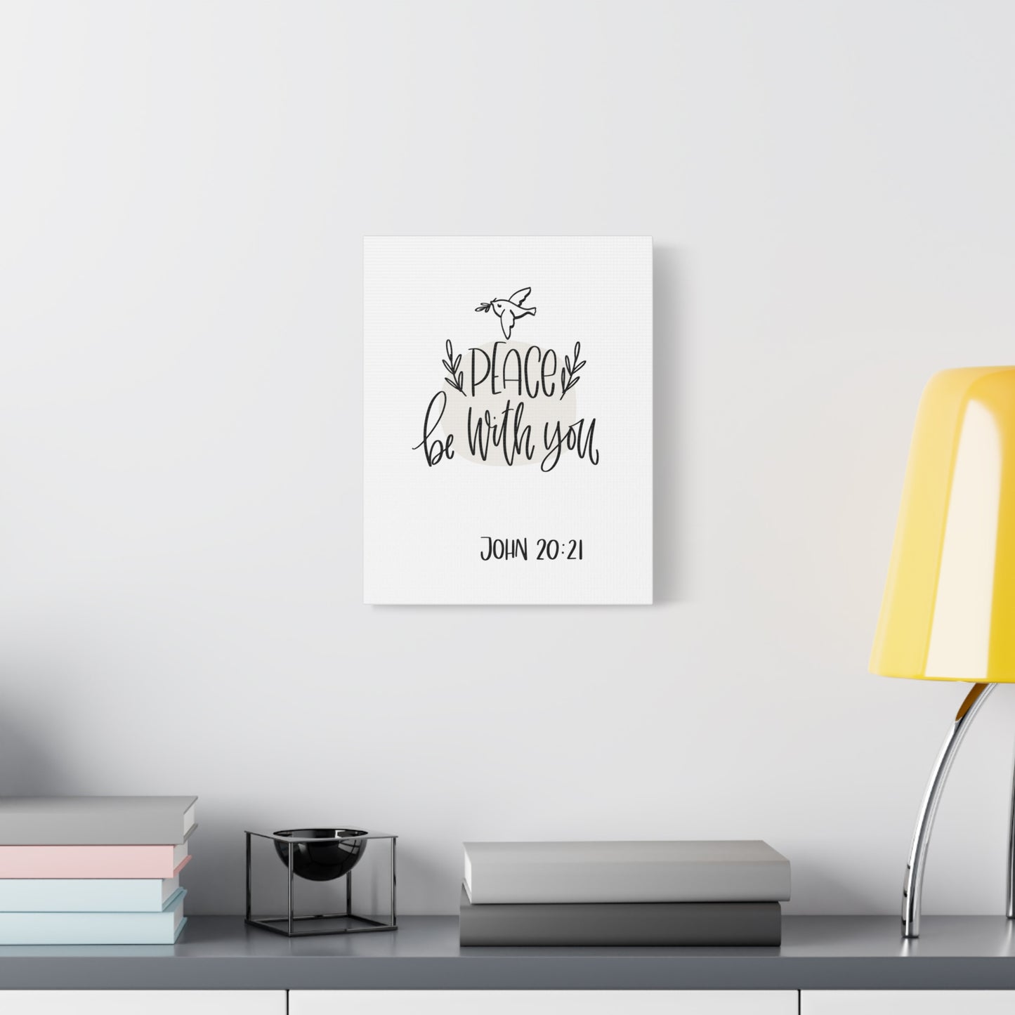 Scripture Canvas Peace Be With You John 20:21 Christian Wall Art Bible Verse Print Ready To Hang