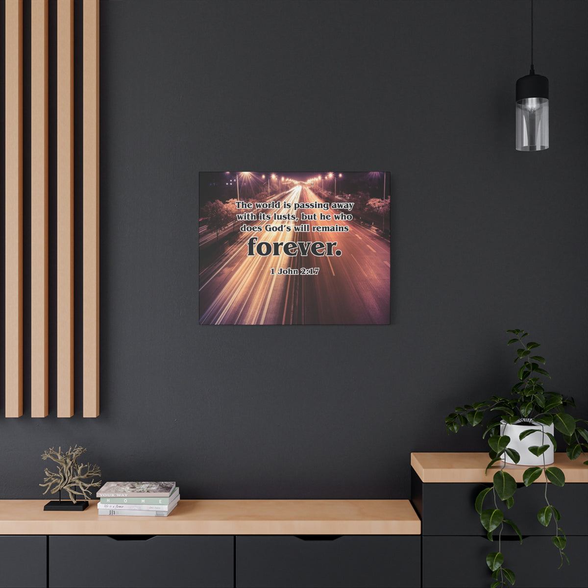 Scripture Canvas Forever 1 John 2:17 Christian Wall Art Bible Verse Print Ready to Hang