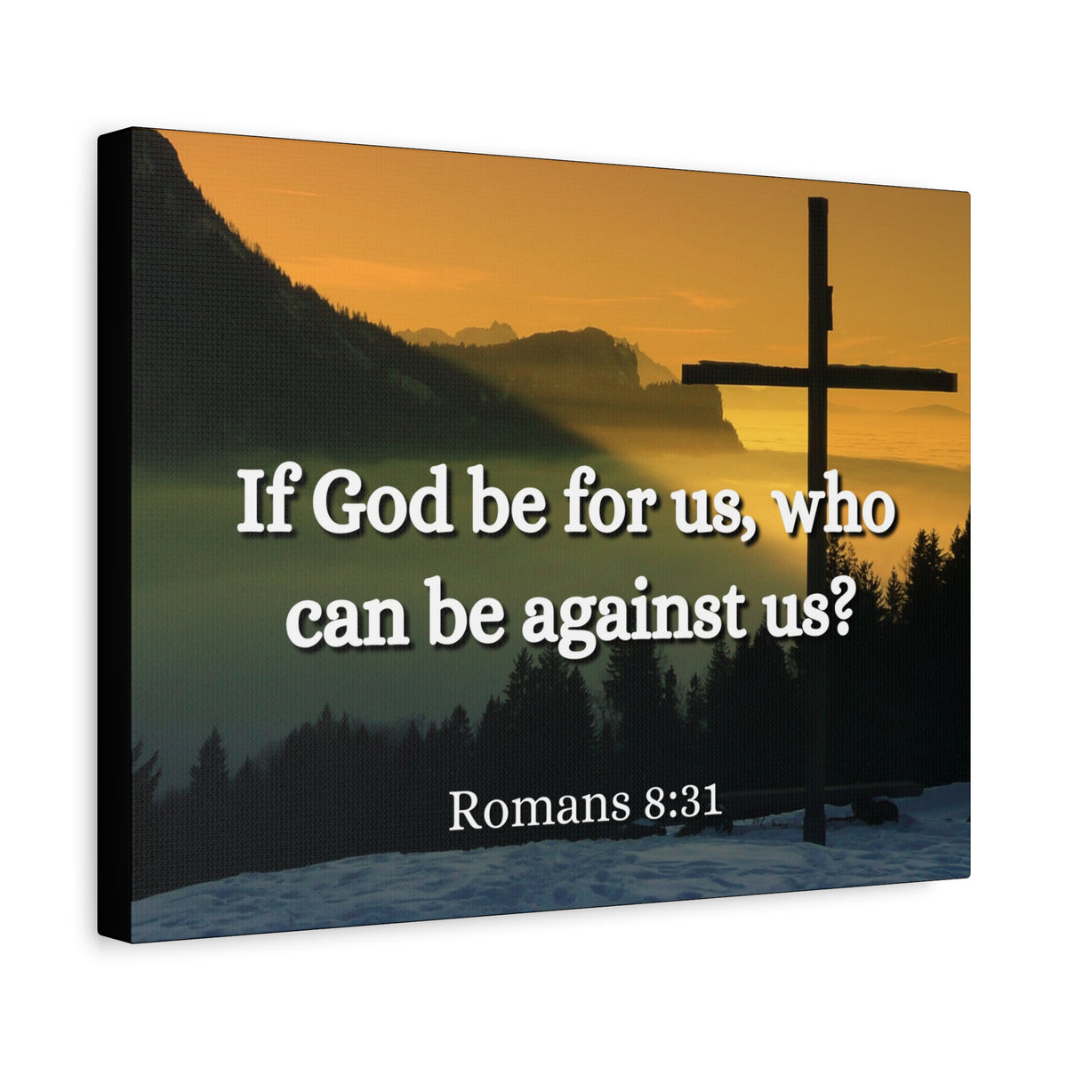 Scripture Canvas Be For Us Romans 8:31 Christian Wall Art Bible Verse Print Ready to Hang