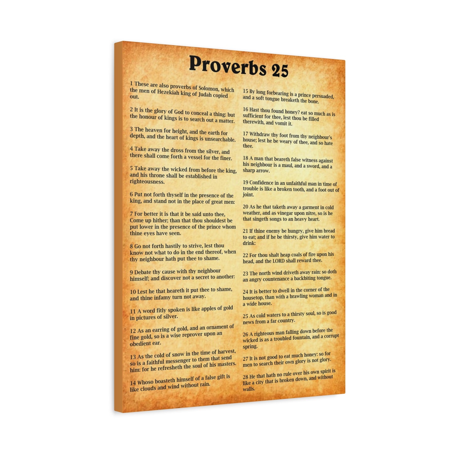 Scripture Walls Proverbs Chapter 25 Gold Bible Canvas Christian Wall Art Ready to Hang Unframed