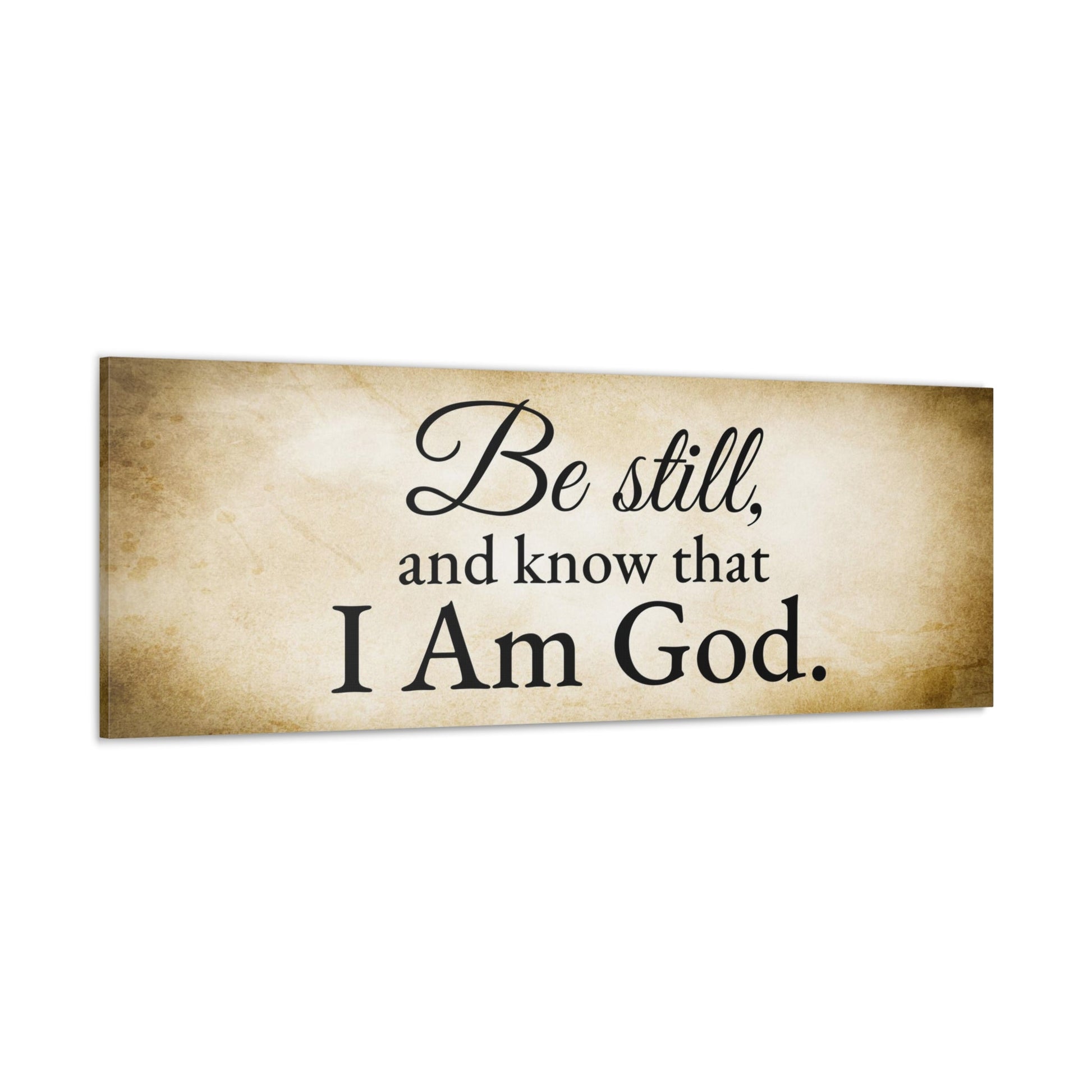 Scripture Walls Be Still Psalm 46:10 Gold Bible Verse Canvas Christian Wall Art Ready to Hang Unframed-Express Your Love Gifts
