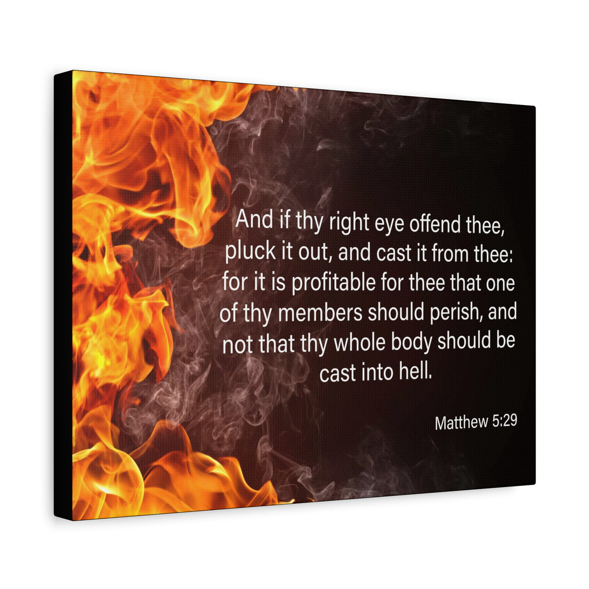 Scripture Canvas Pluck the Right Eye Matthew 5:29 Christian Wall Art Bible Verse Print Ready to Hang