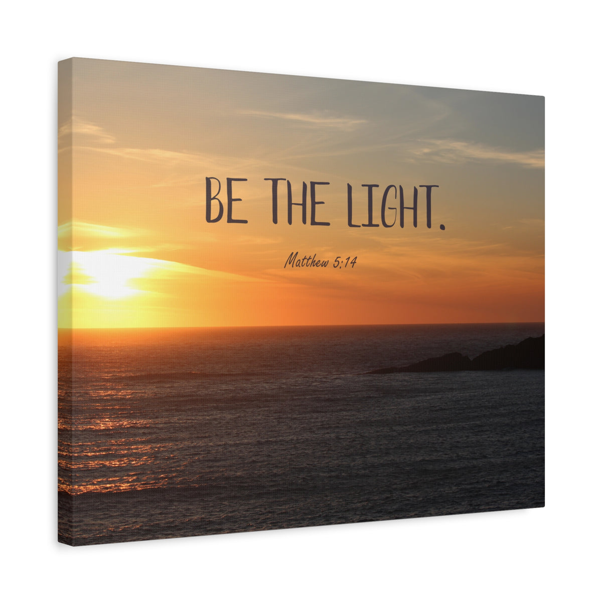 Scripture Canvas The Light Matthew 5:14 Christian Wall Art Bible Verse Print Ready to Hang
