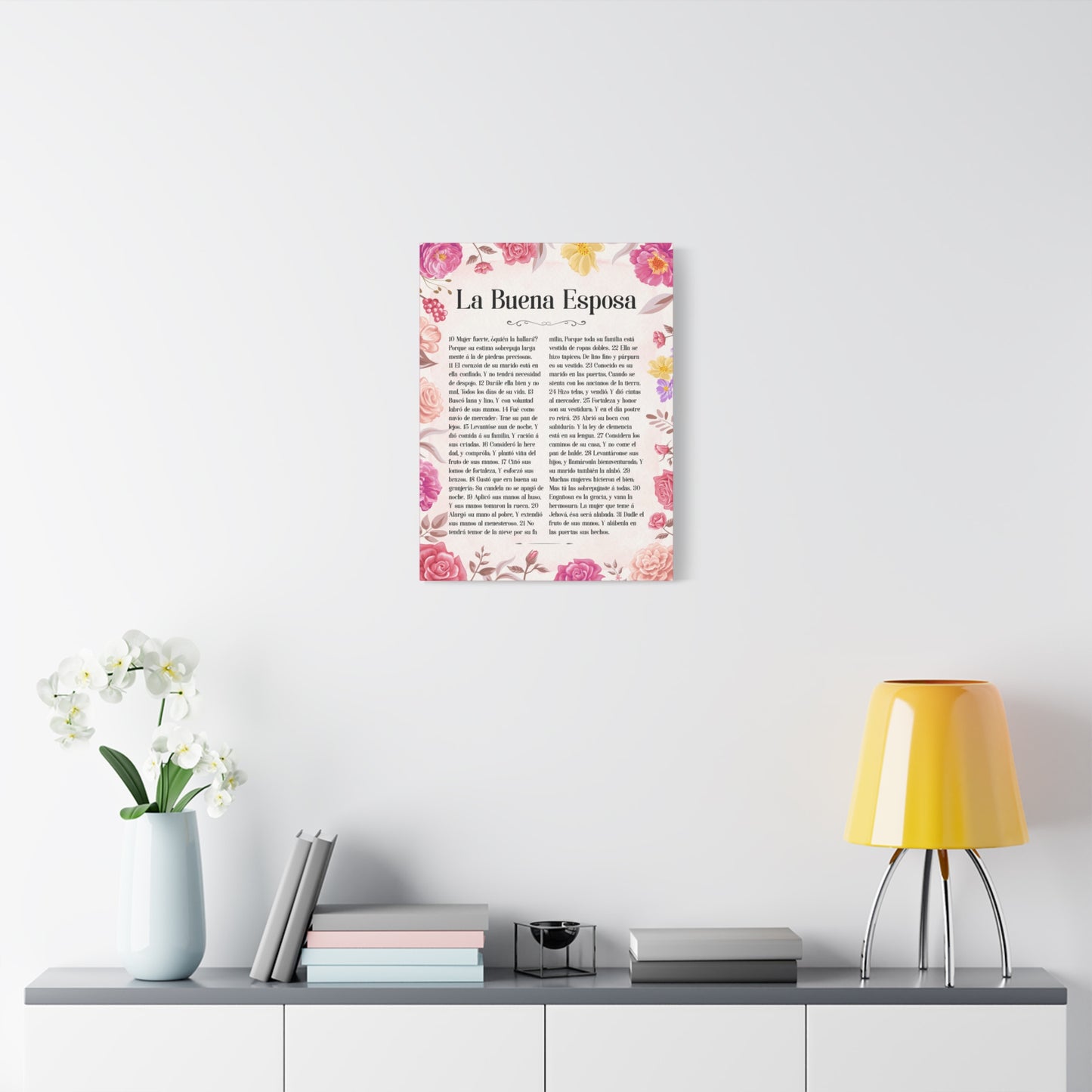 Scripture Walls La Buena Esposa Proverbios 31:10 Spanish Bible Verse Canvas Christian Wall Art Ready to Hang