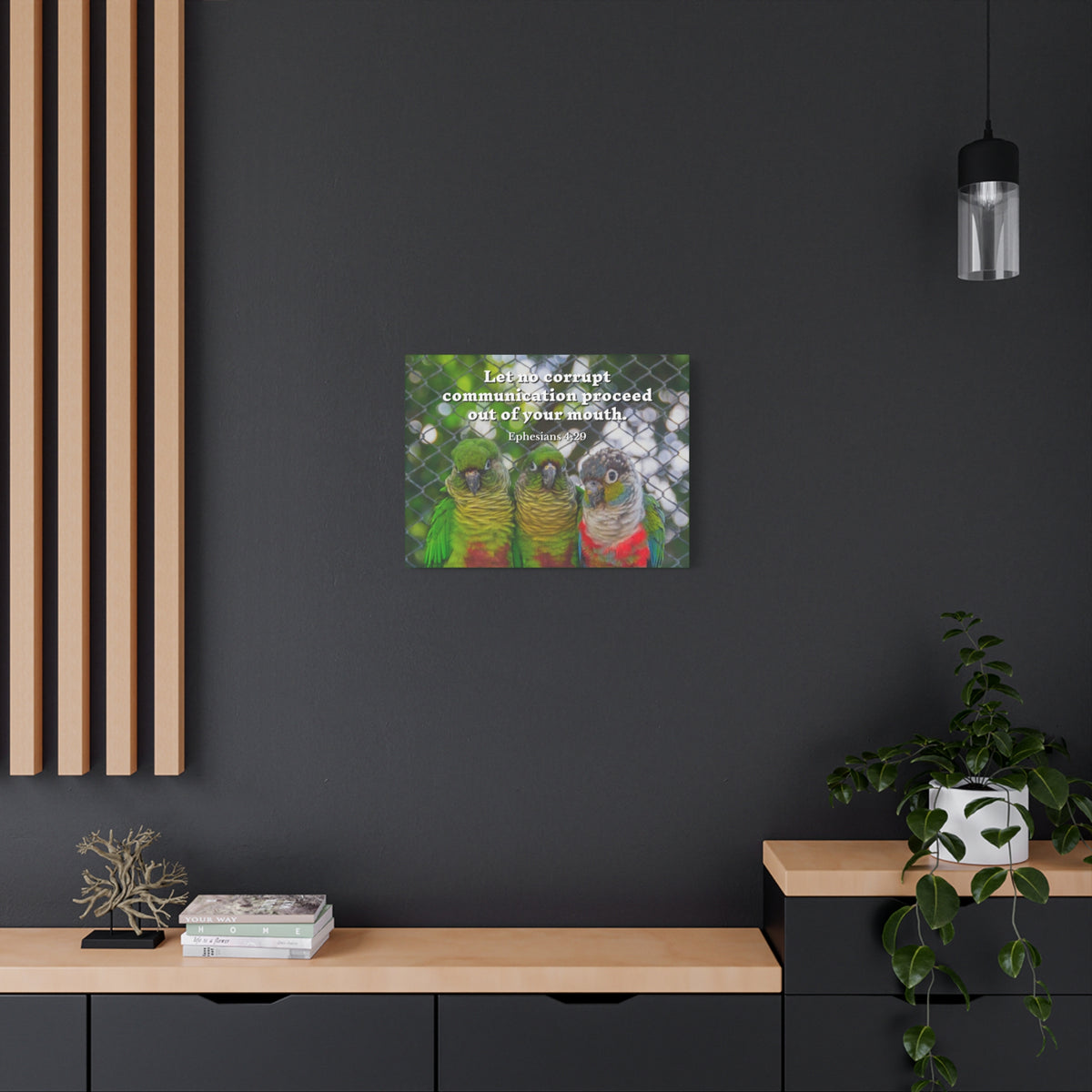 Scripture Canvas Minister Grace Ephesians 4:29 Christian Wall Art Bible Verse Print Ready to Hang