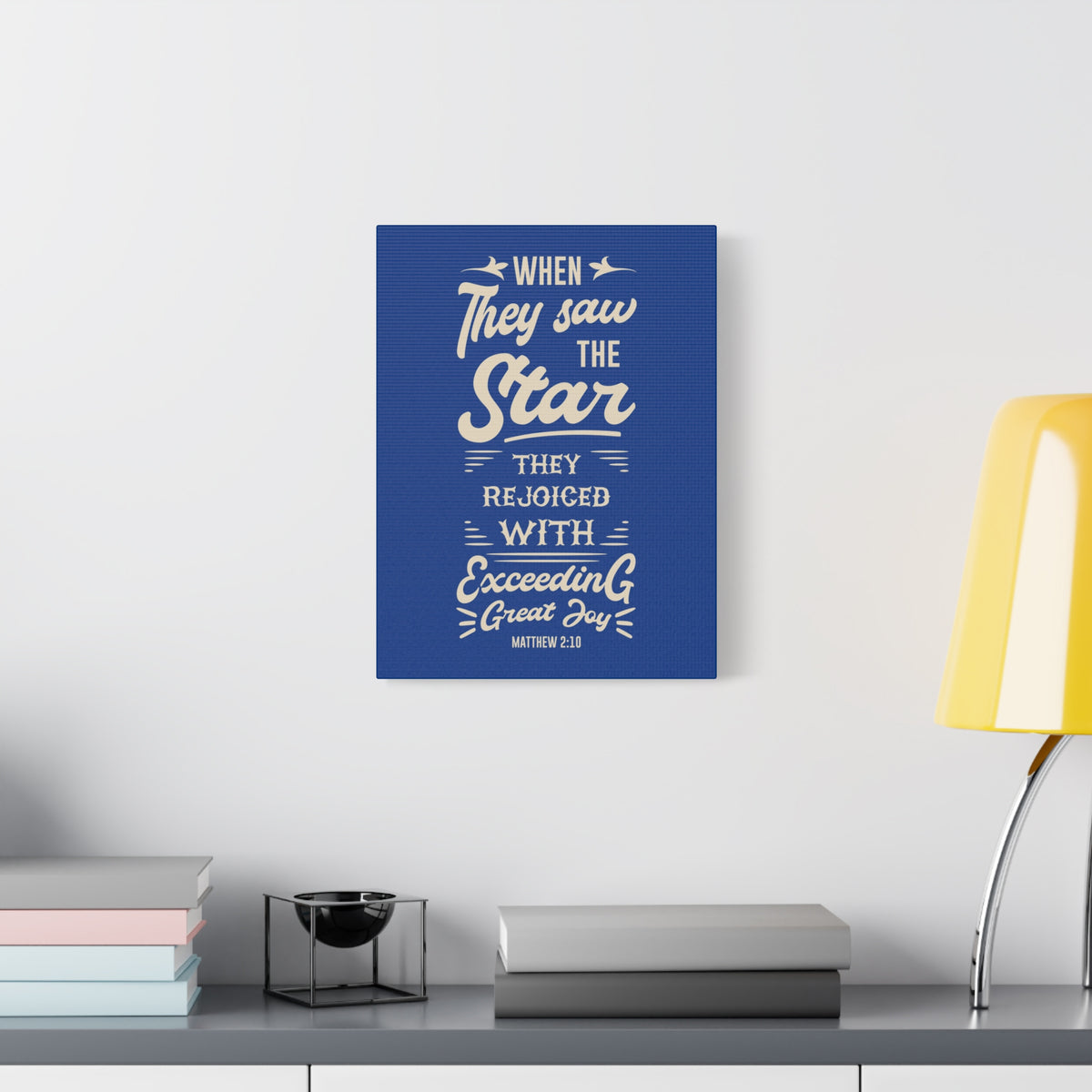 Scripture Canvas Rejoice Matthew 2:10 Christian Wall Art Bible Verse Print Ready to Hang
