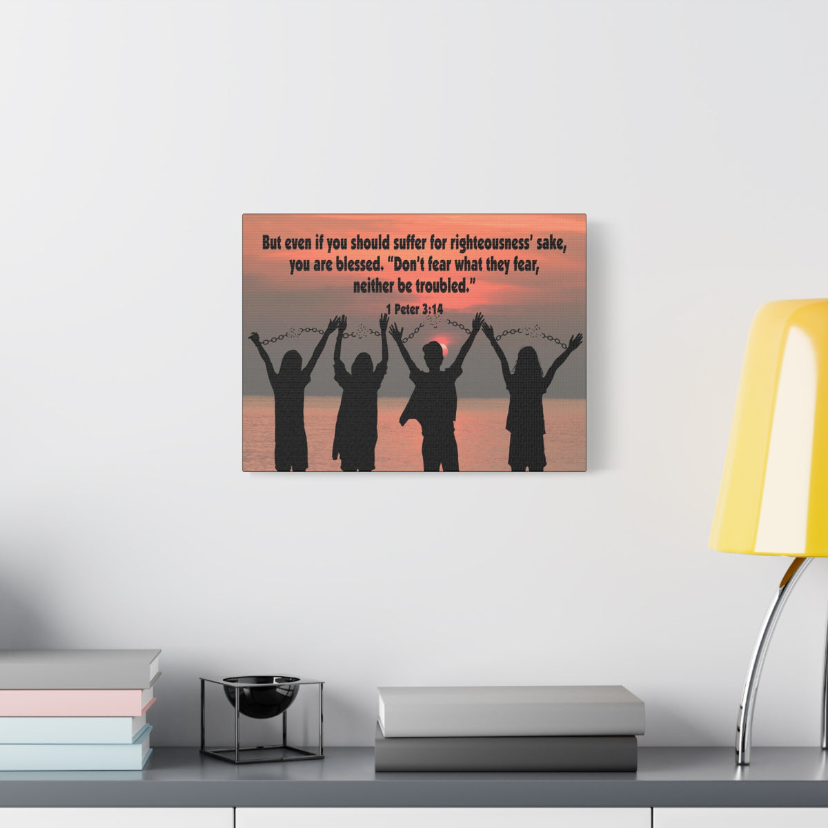 Scripture Canvas Don't Fear What They Fear 1 Peter 3:14 Christian Wall Art Bible Verse Print Ready to Hang