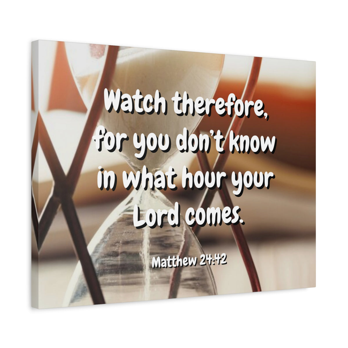 Scripture Canvas Hour Matthew 24:42 Christian Wall Art Bible Verse Print Ready to Hang