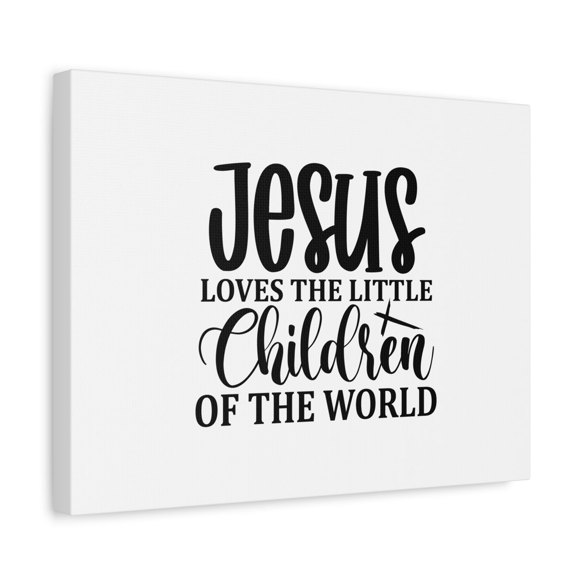 Scripture Canvas Loves The Little Children Christian Wall Art Bible Verse Print Ready to Hang